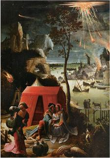 Painting La destruction de Gomorrhe, par Van Leyden