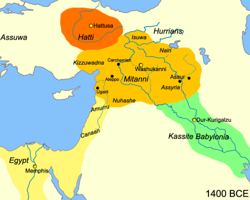 Le Moyen-Orient en 1,400 av. J.-C.
