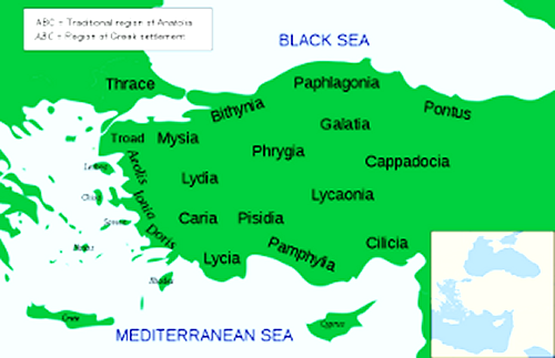 Carte de l’Anatolie antique