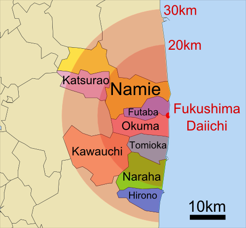 map distruict Fukushima