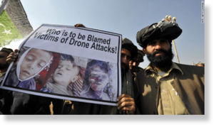 Cliquer pour agrandir La grande majorité des personnes tuées par les frappes de drones en Afghanistan et au Pakistan sont des civils, dont des enfants.