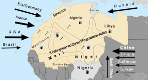 Les enjeux gazier et pétrolier du Mali-Map