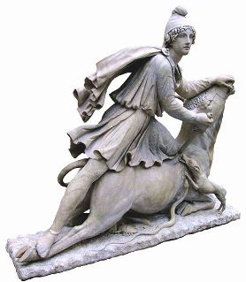 Statue de Mithra en train d’immoler un taureau, British Museum, Londres.