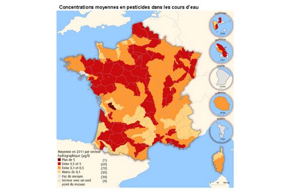 93% des fleuves français contaminés par les pesticides_MAP_Les zones les plus touchées sont les grandes régions céréalières, maraîchères ou viticoles