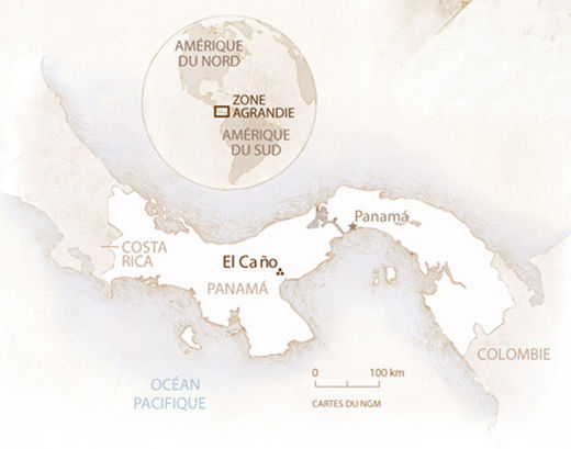 Carte de localisation du site archéologique d’El Cano au Panama