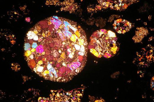 Intérieur de météorite