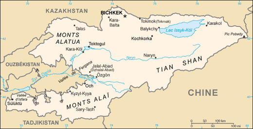 Carte du Kirghizistan