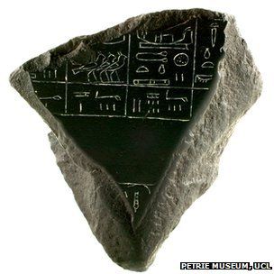 La Pierre de Palerme portant les inscriptions des noms des anciens rois d'Egypte.