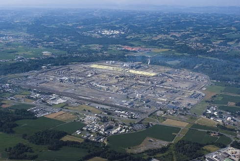 Le bassin de Lacq vu du ciel
