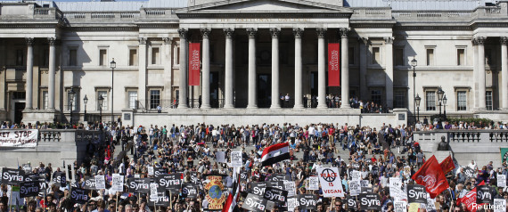 Manifestations à Londres contre la guerre en Syrie
