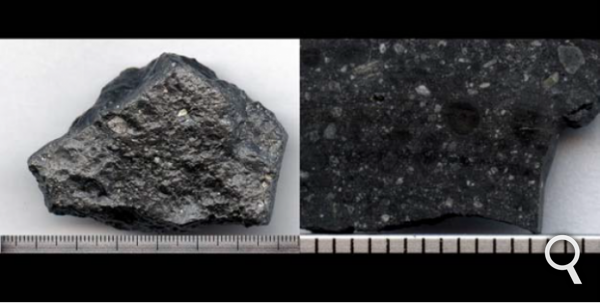 La météorite martienne NWA 7533 (84 g pour 4 cm) retrouvée près du site de Bir Anzarane au Maroc, est aujourd’hui la propriété du collectionneur Luc Labenne.