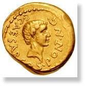 Monnaie en or à l'effigie de César
