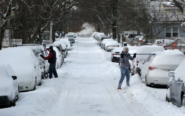 quartier du Bronx à New York sous la neige le 3 janvier