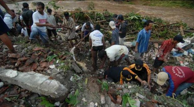 Jombang à Java, glissement de terrain