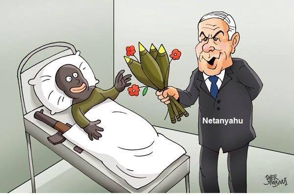 Cliquer pour agrandir Netanyahou visite terroristes Syriens hôpital Israël, illustration