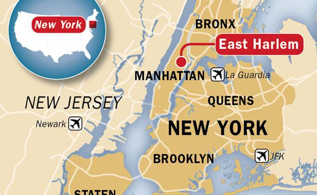 Map explosion Harlem New York
