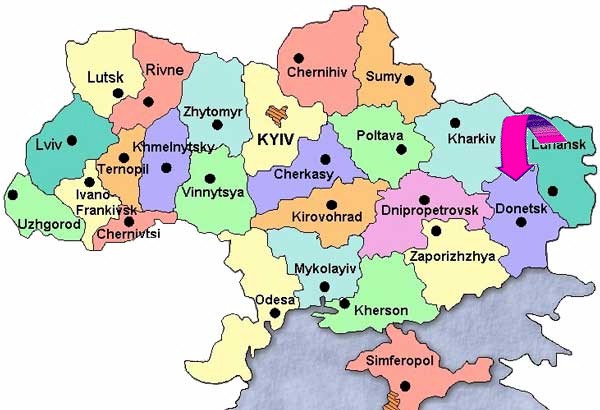 Carte des régions de l'Ukraine