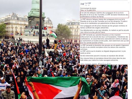 Le CRIF demande l’interdiction des manifestations pour Gaza