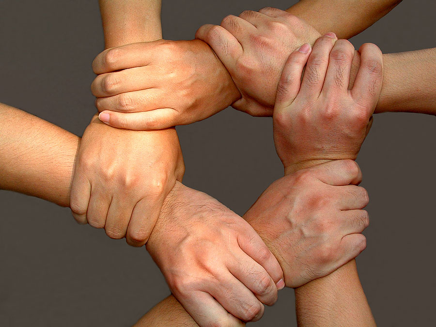 hand, together, group